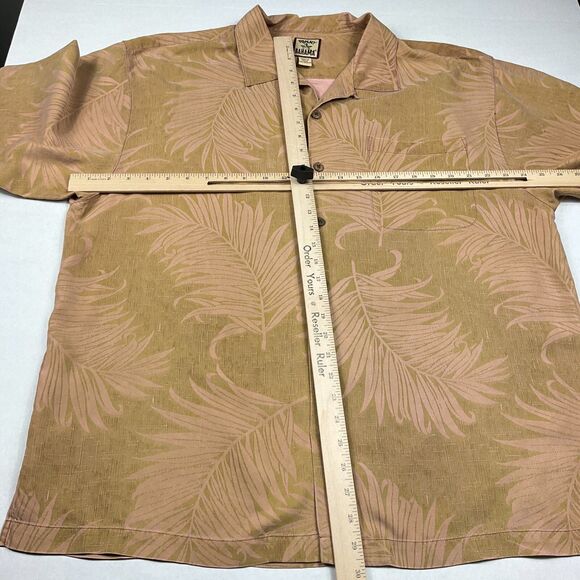 Tommy Bahama Mens Silk Button Up Camp Shirt Leaf Print Short Sleeve Aloha XL - Picture 5 of 9